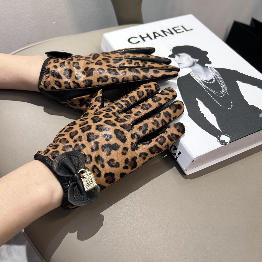 Chanel Guantes Mujeres Cachemira Piel de oveja