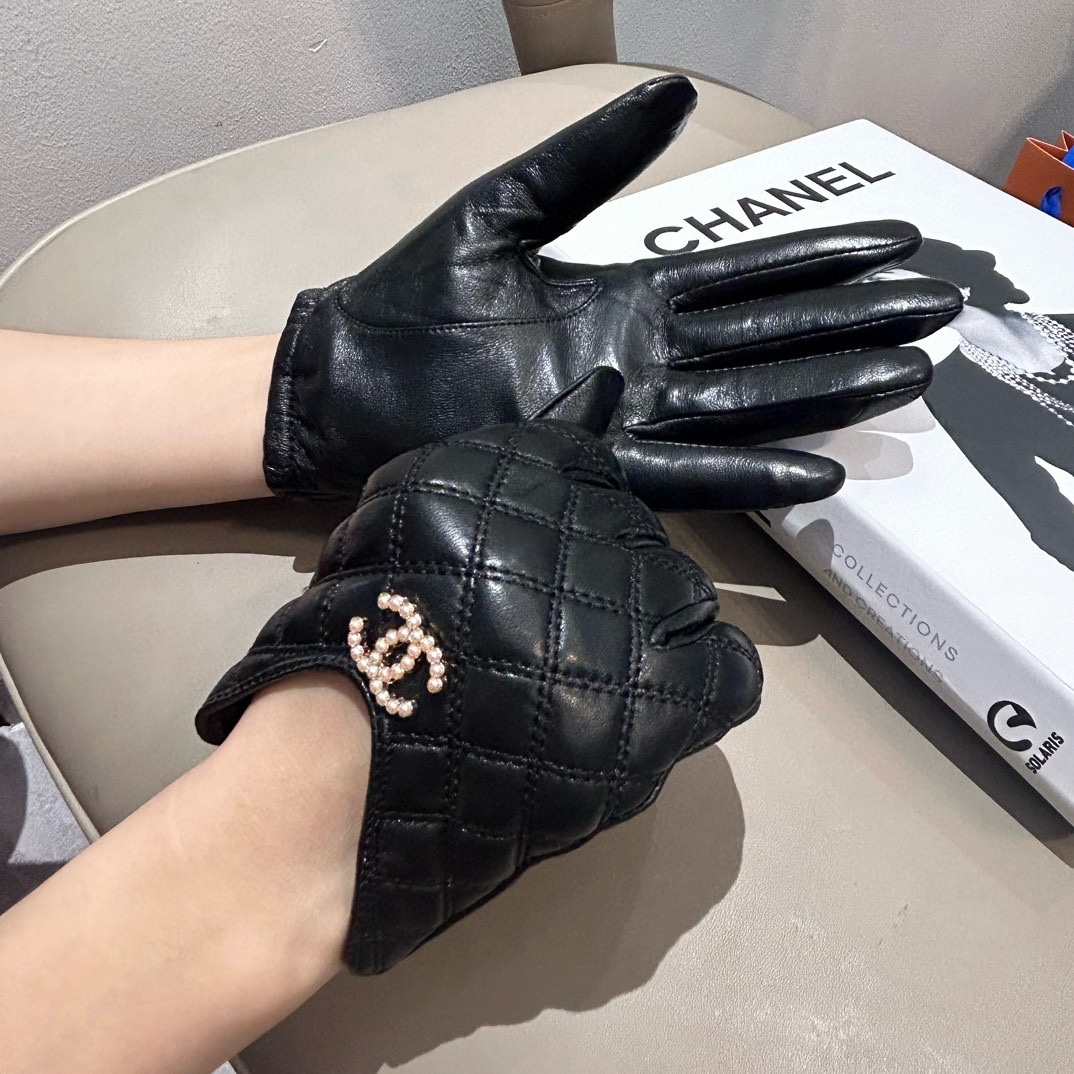 Chanel Guantes Mujeres Cachemira Piel de oveja