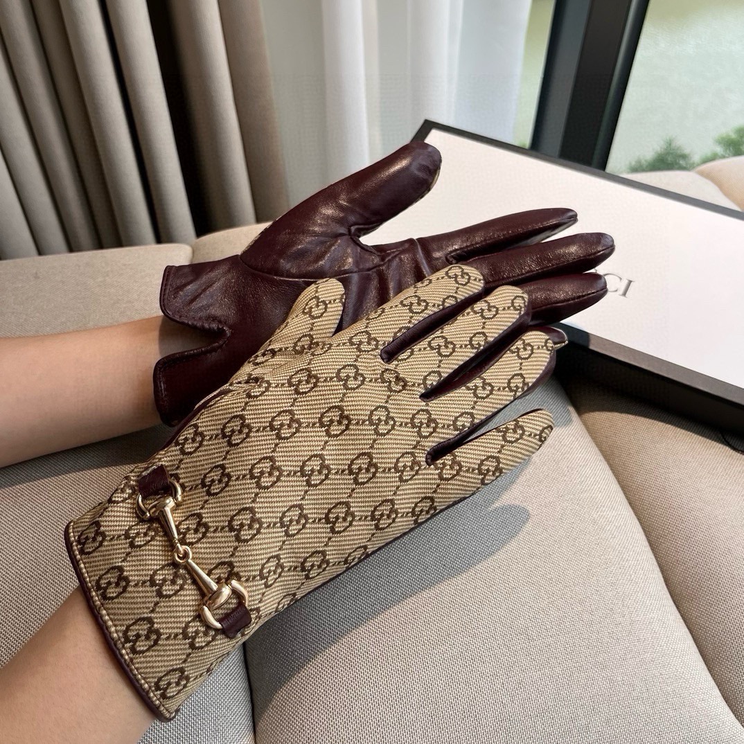 Impecable
 Gucci Guantes Cachemira Piel de oveja