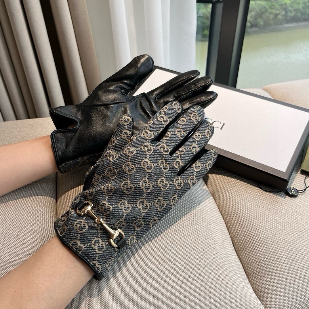 Gucci Guantes Cachemira Piel de oveja