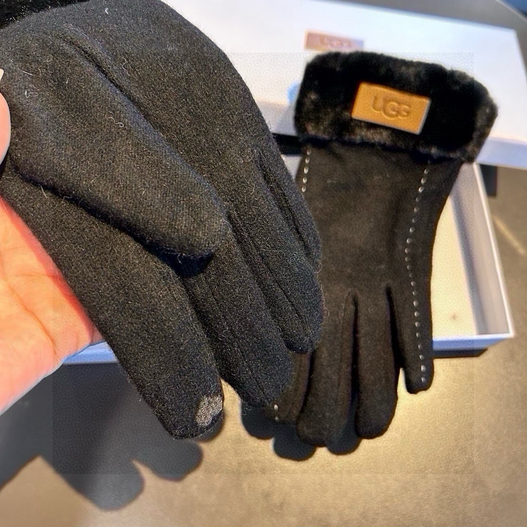 UGG2024 Lazy Hair Gloves: High-Quality Puffy Wool and Rabbit Hair Comparison. - 图片 5