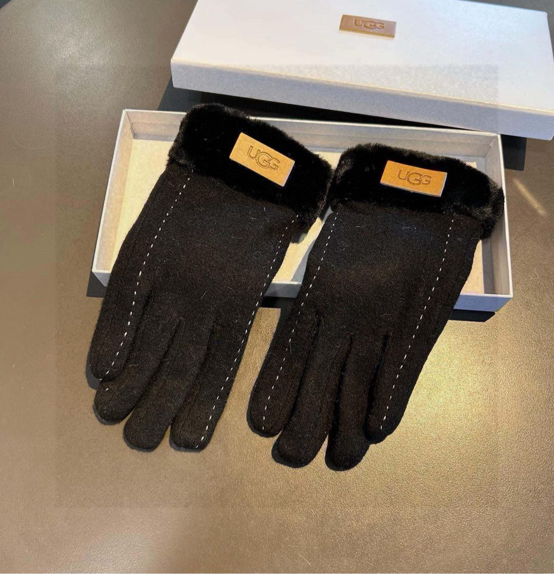 UGG2024 Lazy Hair Gloves: High-Quality Puffy Wool and Rabbit Hair Comparison. - 图片 4