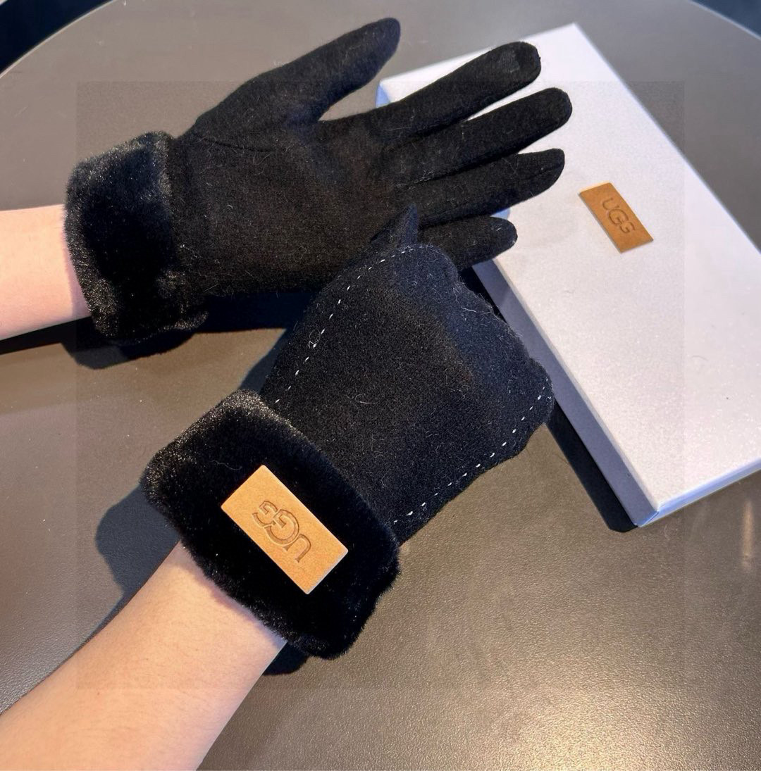 UGG2024 Lazy Hair Gloves: High-Quality Puffy Wool and Rabbit Hair Comparison. - 图片 3