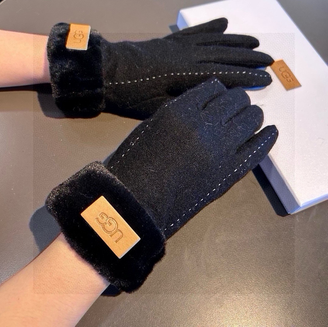 UGG2024 Lazy Hair Gloves: High-Quality Puffy Wool and Rabbit Hair Comparison. - 图片 2
