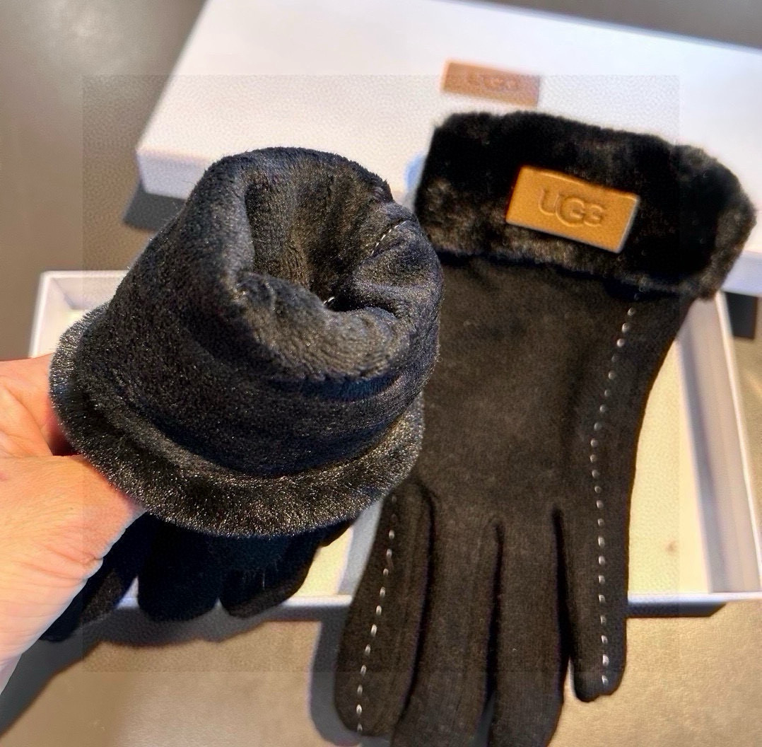 UGG2024 Lazy Hair Gloves: High-Quality Puffy Wool and Rabbit Hair Comparison. - 图片 8