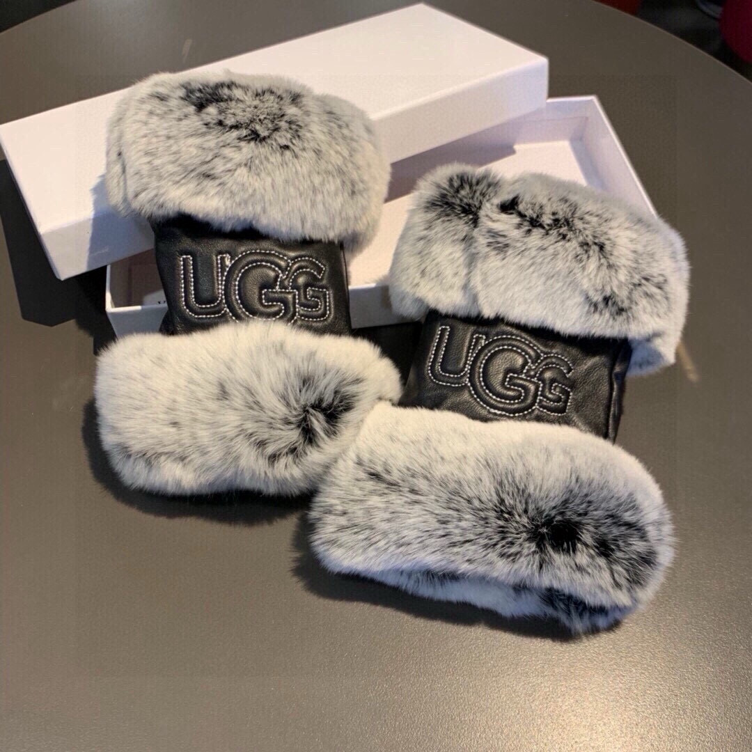Luxurious UGG 2024 Goat Skin Gloves: Velvet Lined, Embroidered, High-Demand! - 图片 3