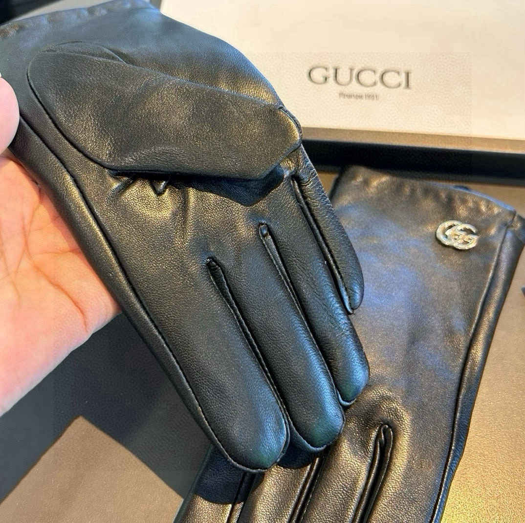New Gucci Gucicuchi Series 238: Top-notch Imported Sheep Hide Gloves for 2024 - 图片 8