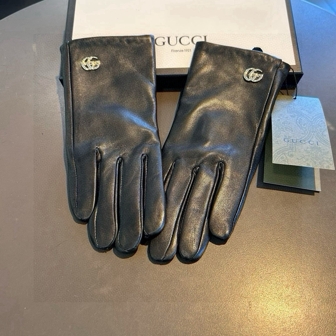 New Gucci Gucicuchi Series 238: Top-notch Imported Sheep Hide Gloves for 2024 - 图片 7