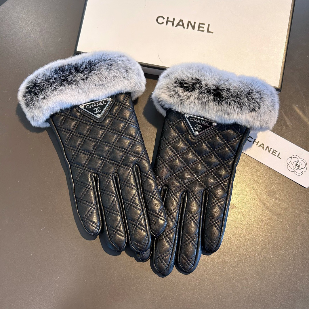 
Chanel 香奈儿2025秋冬懒兔毛羊皮手套👍值得对比🔥🔥同款不同品质，秒杀市场差产品，进口一级羊皮