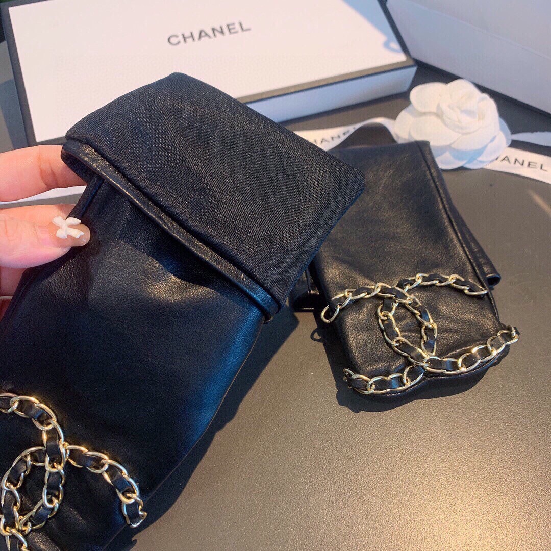 
香奈儿 CHANEL🌸女款 爆款 露指连袖长手套 进口原版埃塞皮（一级羊皮）大双C实物超美 💫✈️出口