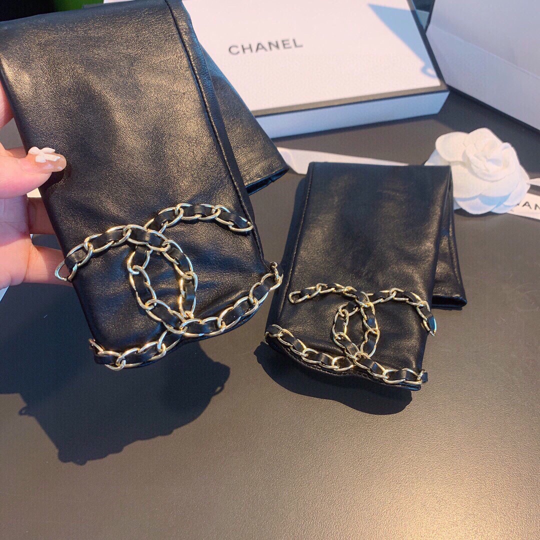
香奈儿 CHANEL🌸女款 爆款 露指连袖长手套 进口原版埃塞皮（一级羊皮）大双C实物超美 💫✈️出口