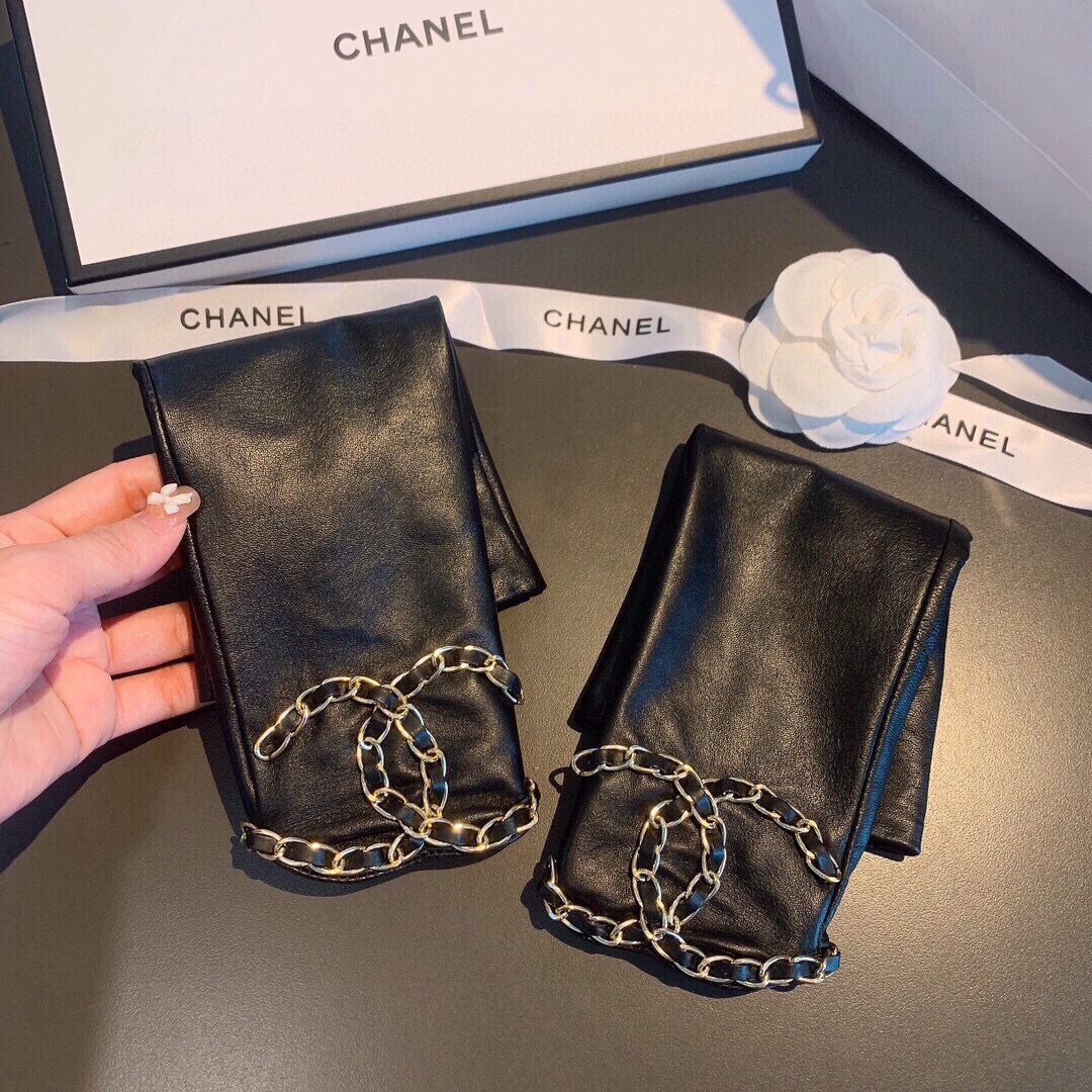 
香奈儿 CHANEL🌸女款 爆款 露指连袖长手套 进口原版埃塞皮（一级羊皮）大双C实物超美 💫✈️出口