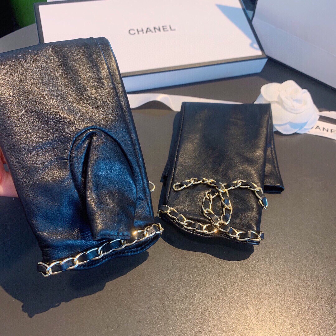 
香奈儿 CHANEL🌸女款 爆款 露指连袖长手套 进口原版埃塞皮（一级羊皮）大双C实物超美 💫✈️出口