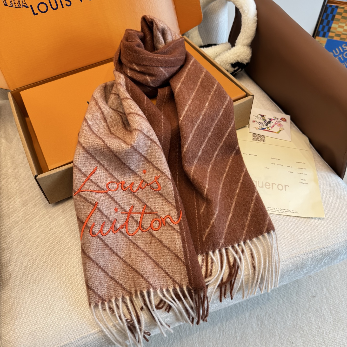 Louis Vuitton Lv羊绒围巾送给 重磅上新 渠道 硬货～出口意大利 客供面料100%羊绒 手感软糯