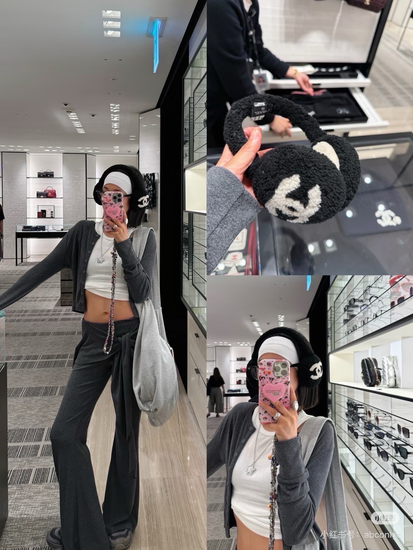 、软软高羊毛毛男女同款🌈疯狂打call值得拥有💫 💕人间白富美,网红明星同款😍 香奈儿滑雪耳罩，日常保暖☺出行必备✈️ 