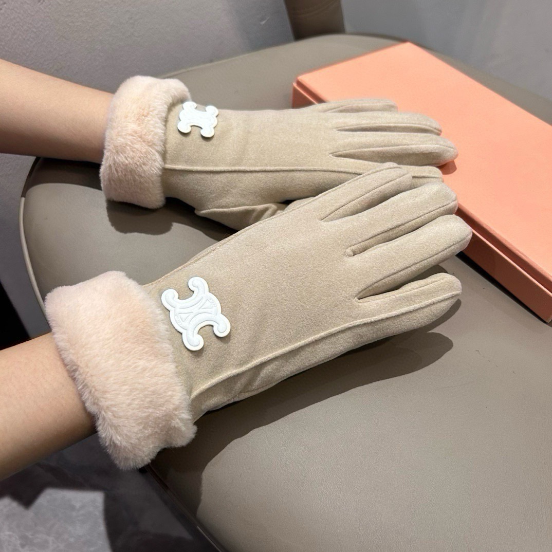 赛琳专柜新品羊毛手套，。时尚手套，秋冬保暖加绒内里，上手超舒适柔软、百搭！均码