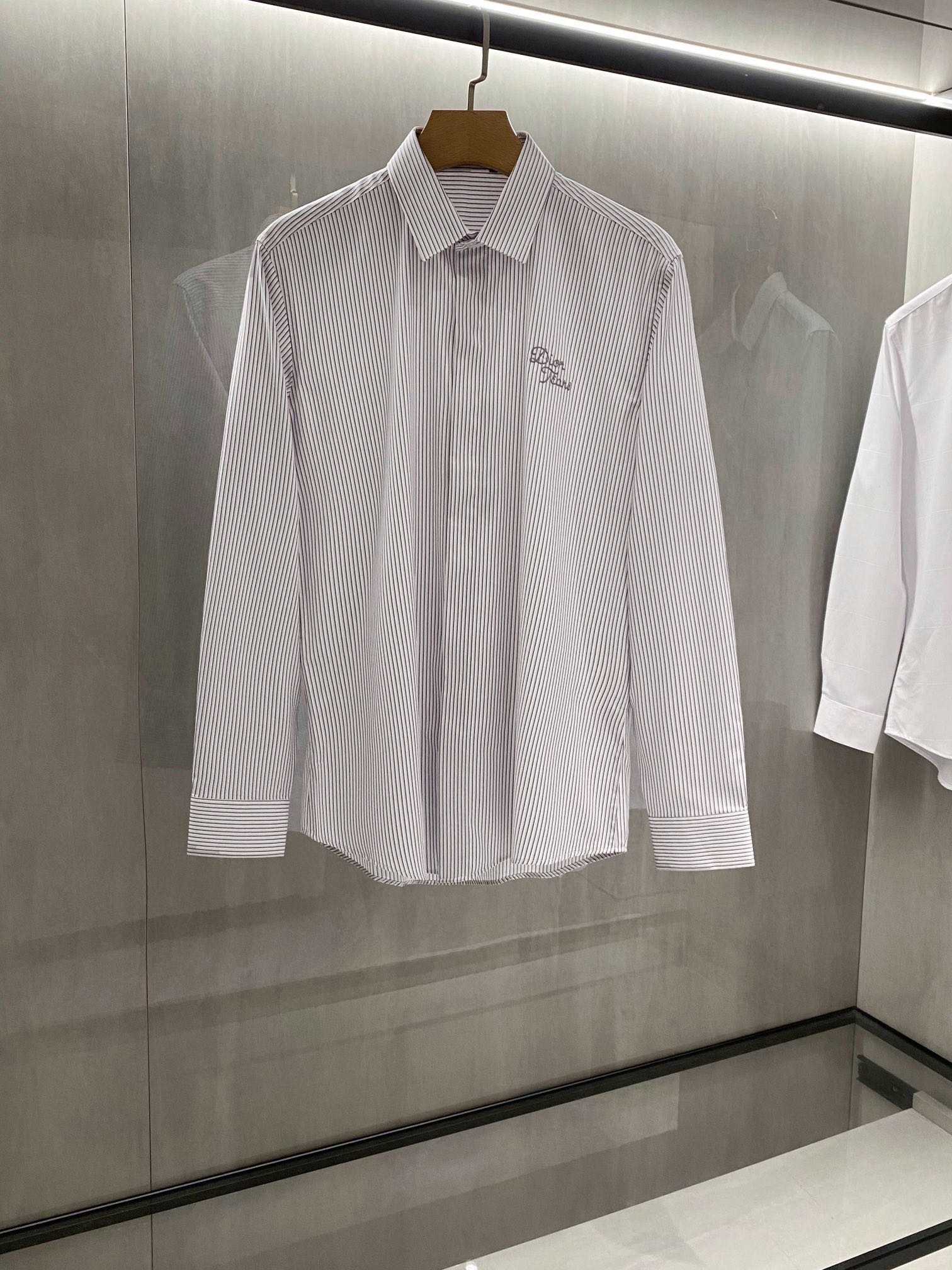 Dior Clothing Shirts & Blouses White Men Cotton Fashion Long Sleeve
