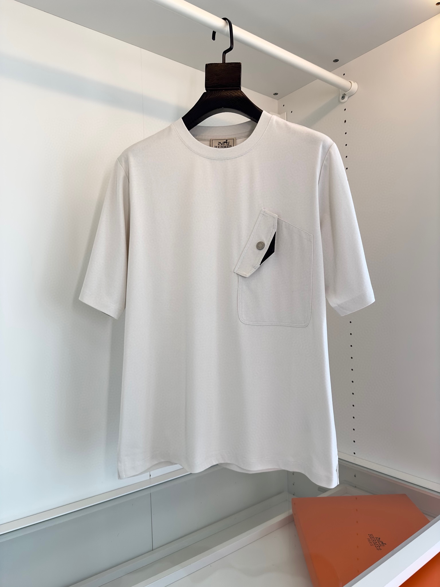 Hermes Clothing T-Shirt Beige Green Orange White Cotton Spring/Summer Collection Fashion Short Sleeve