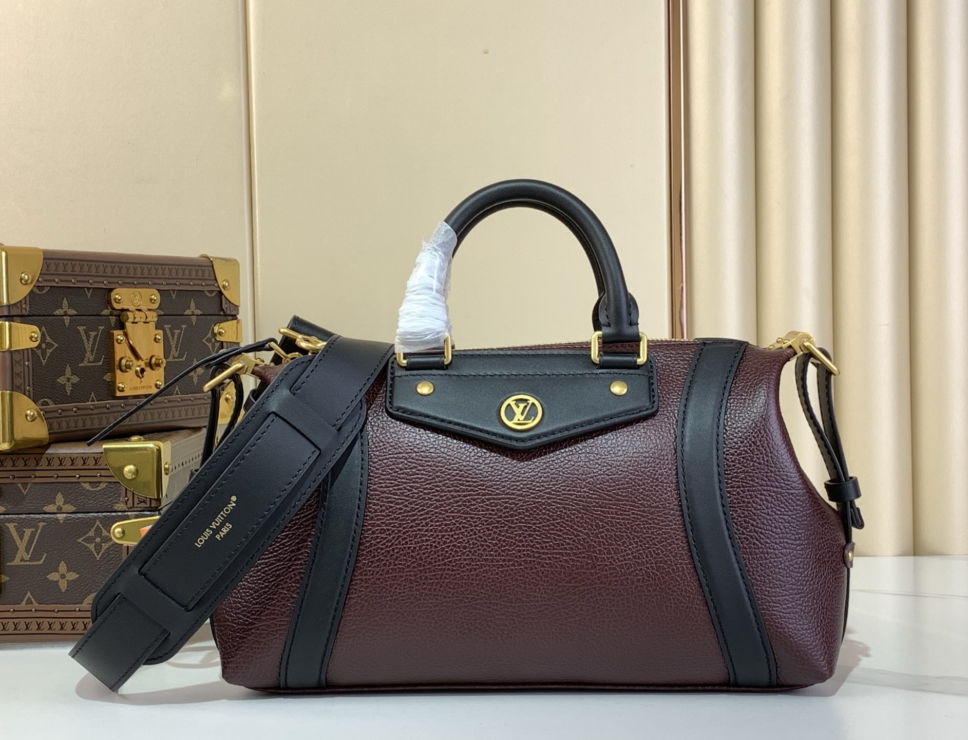Louis Vuitton Biker Small Bag - Wine Red Lambskin Leather, 30x12x12 cm