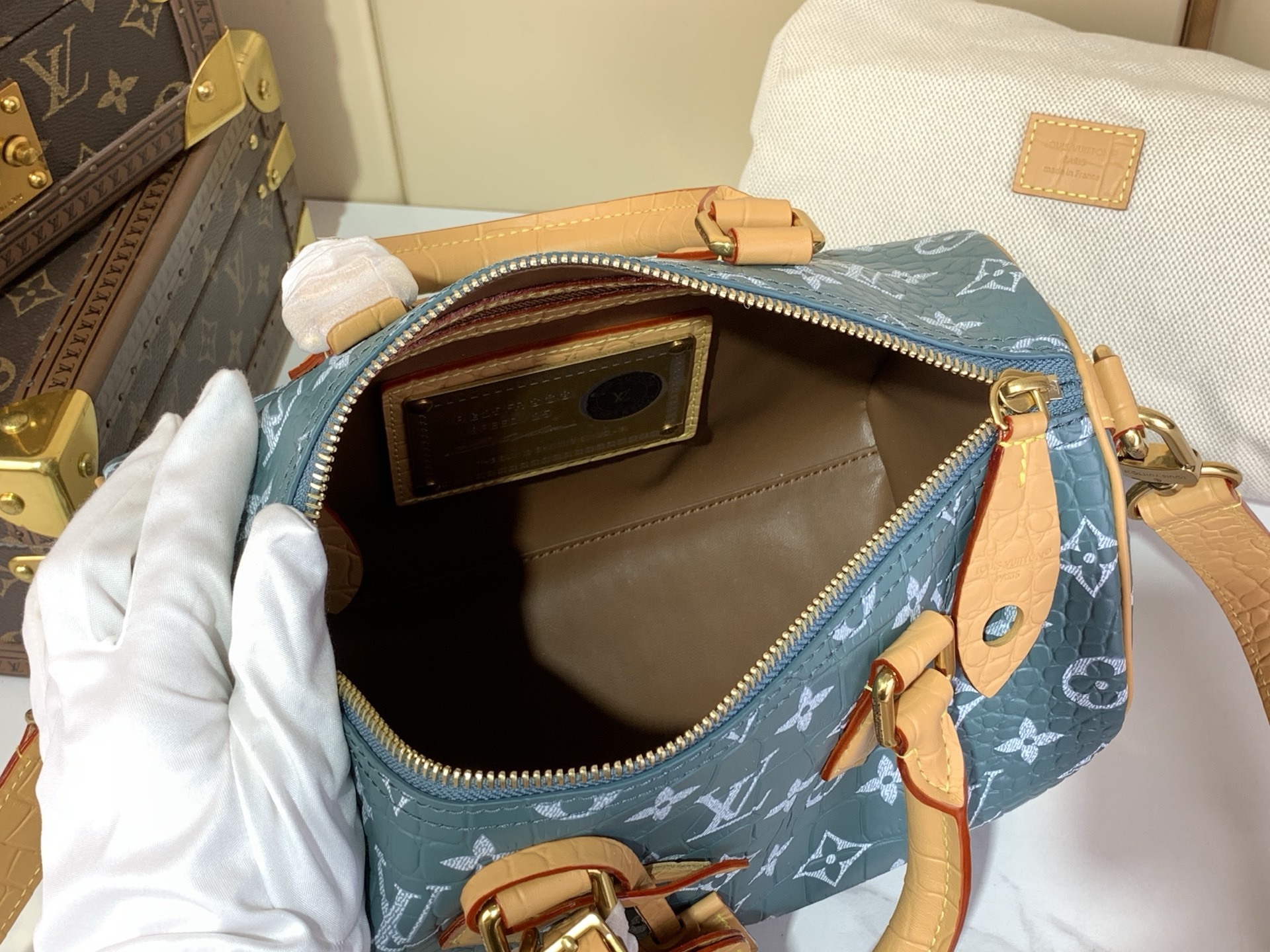 【SPEEDY BANDOULIÈRE25 手袋 】M24437 M13912 M24443绿色鳄鱼本款