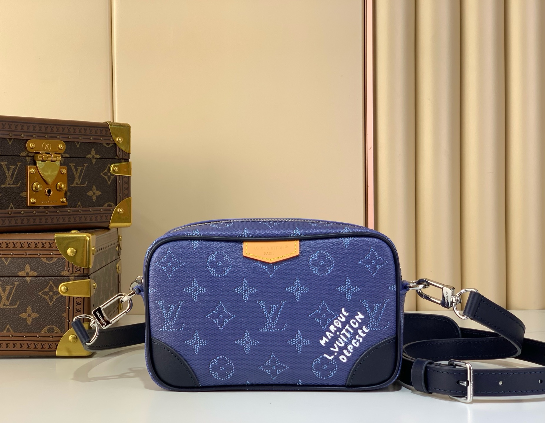 LV Style Beige Leather Top Handle Bag Lookbook Reference image 1