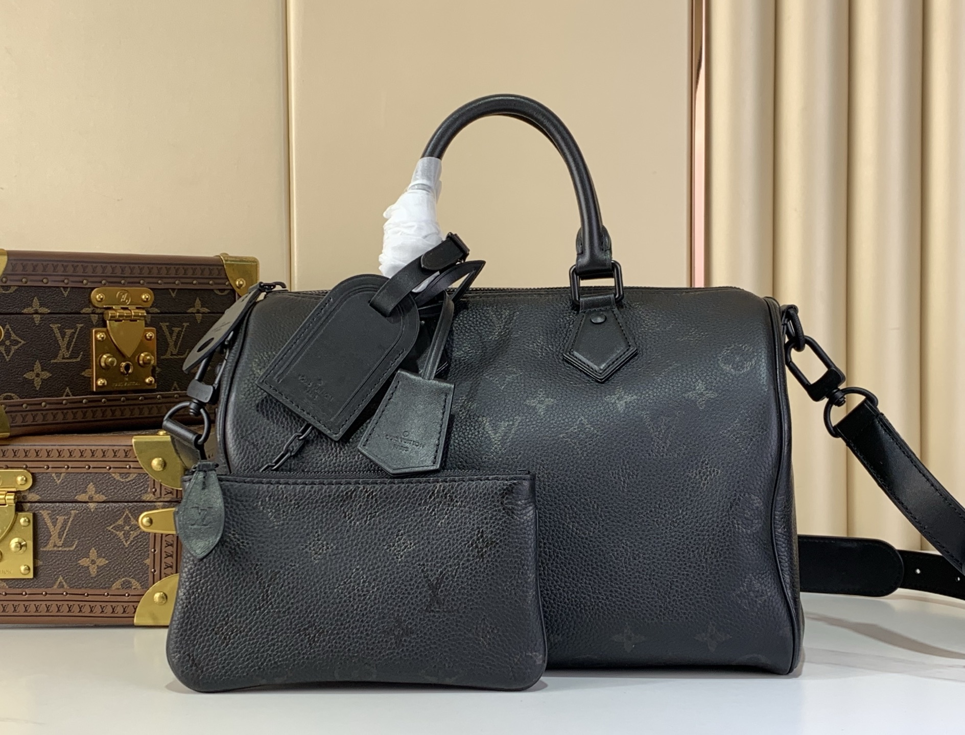 LV Style Black Leather Top Handle Bag Lookbook Reference image 1