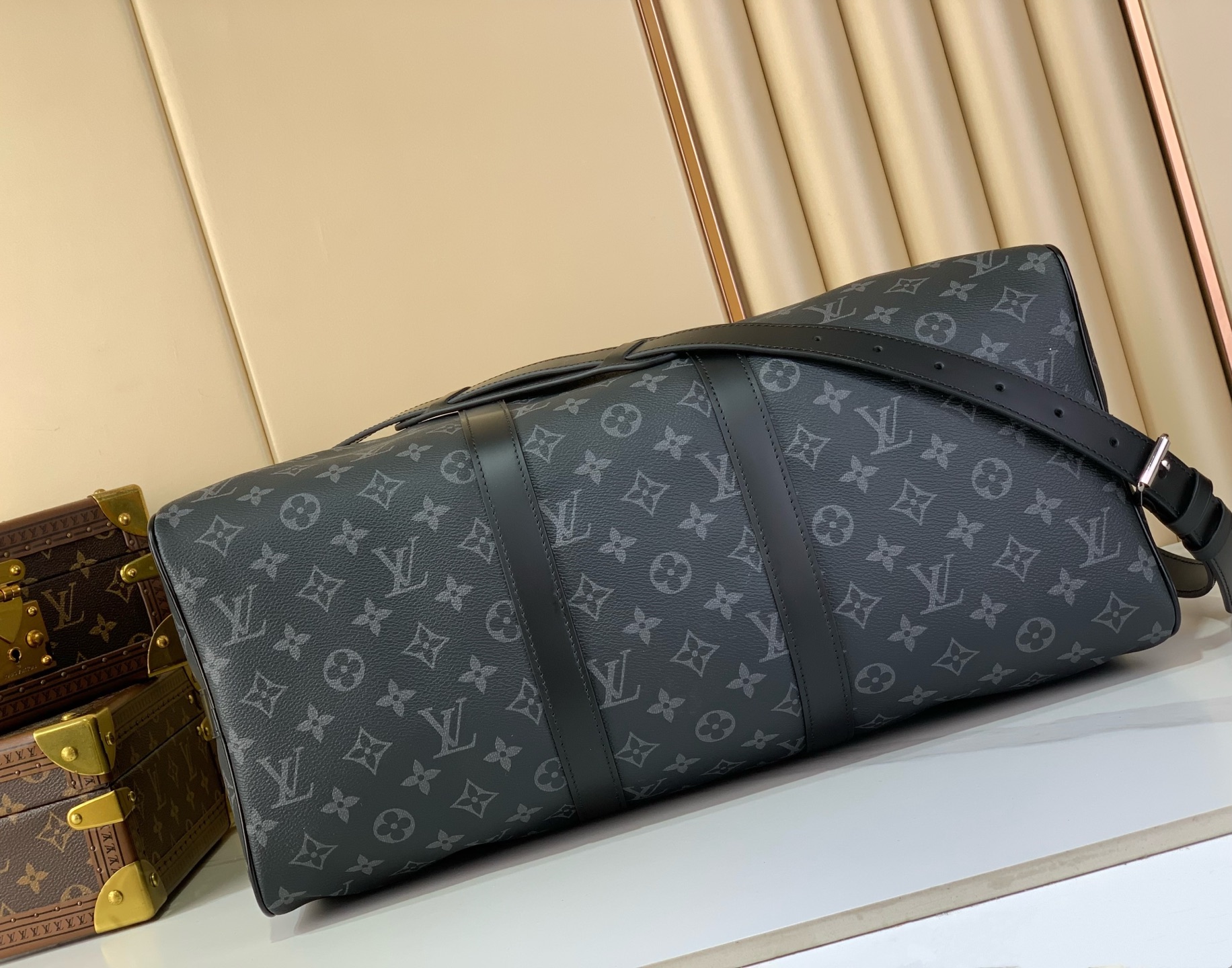 LV Style Beige Leather Travel Bag Bags Travel Bag detail image 4 from source 749931