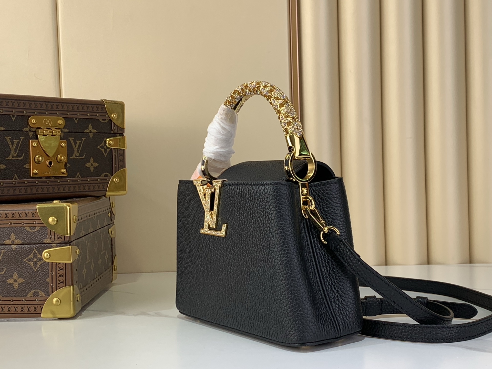 LV Style White Leather Top Handle Bag Lookbook Reference image 2