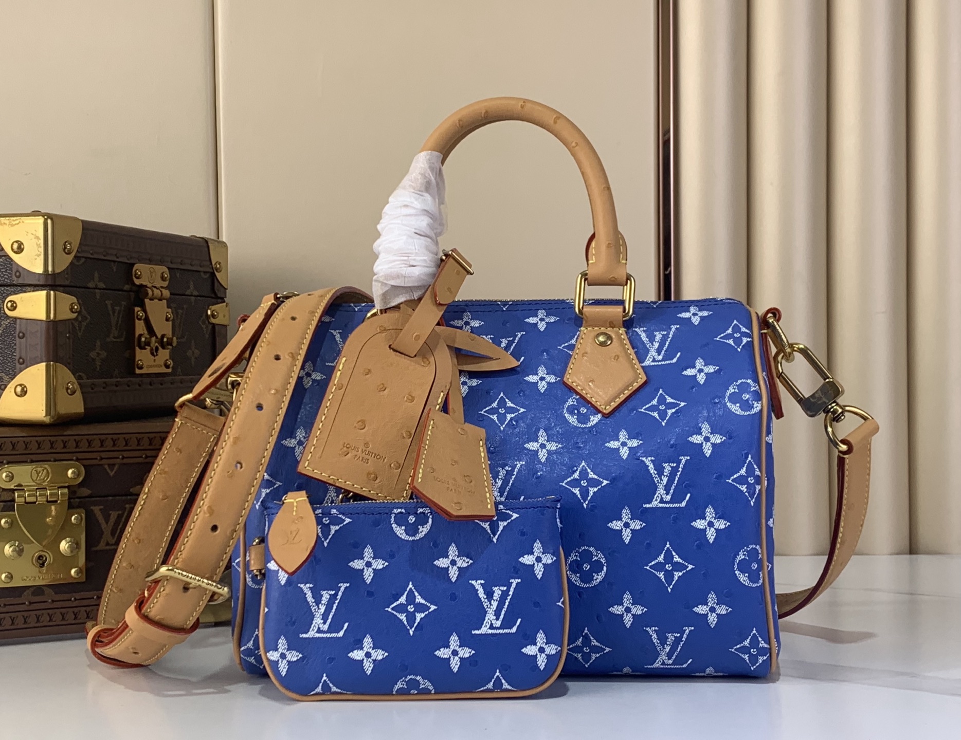 LV Style Beige Leather Top Handle Bag Lookbook Reference image 1