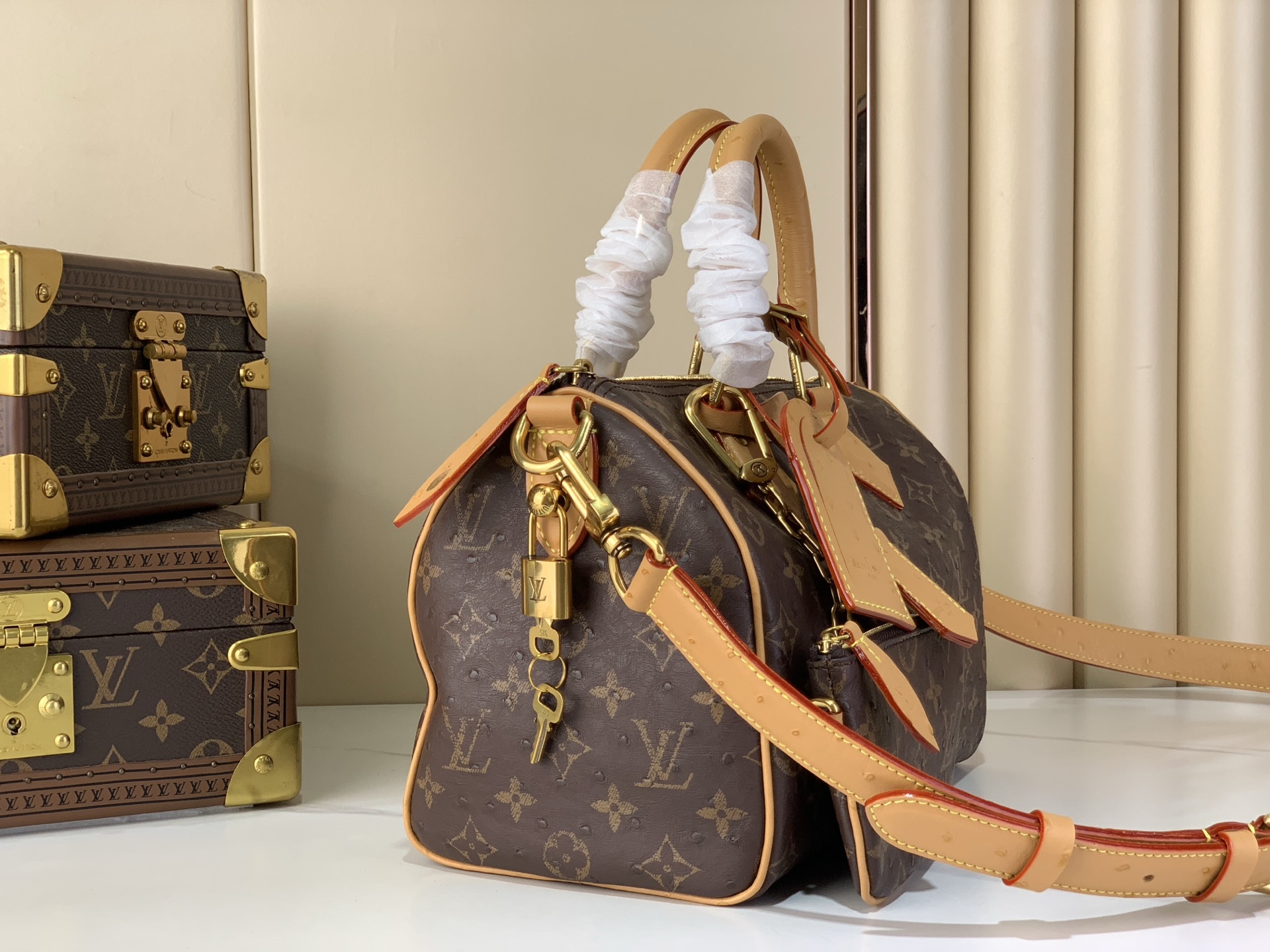 LV Style Brown Leather Top Handle Bag Lookbook Reference image 2