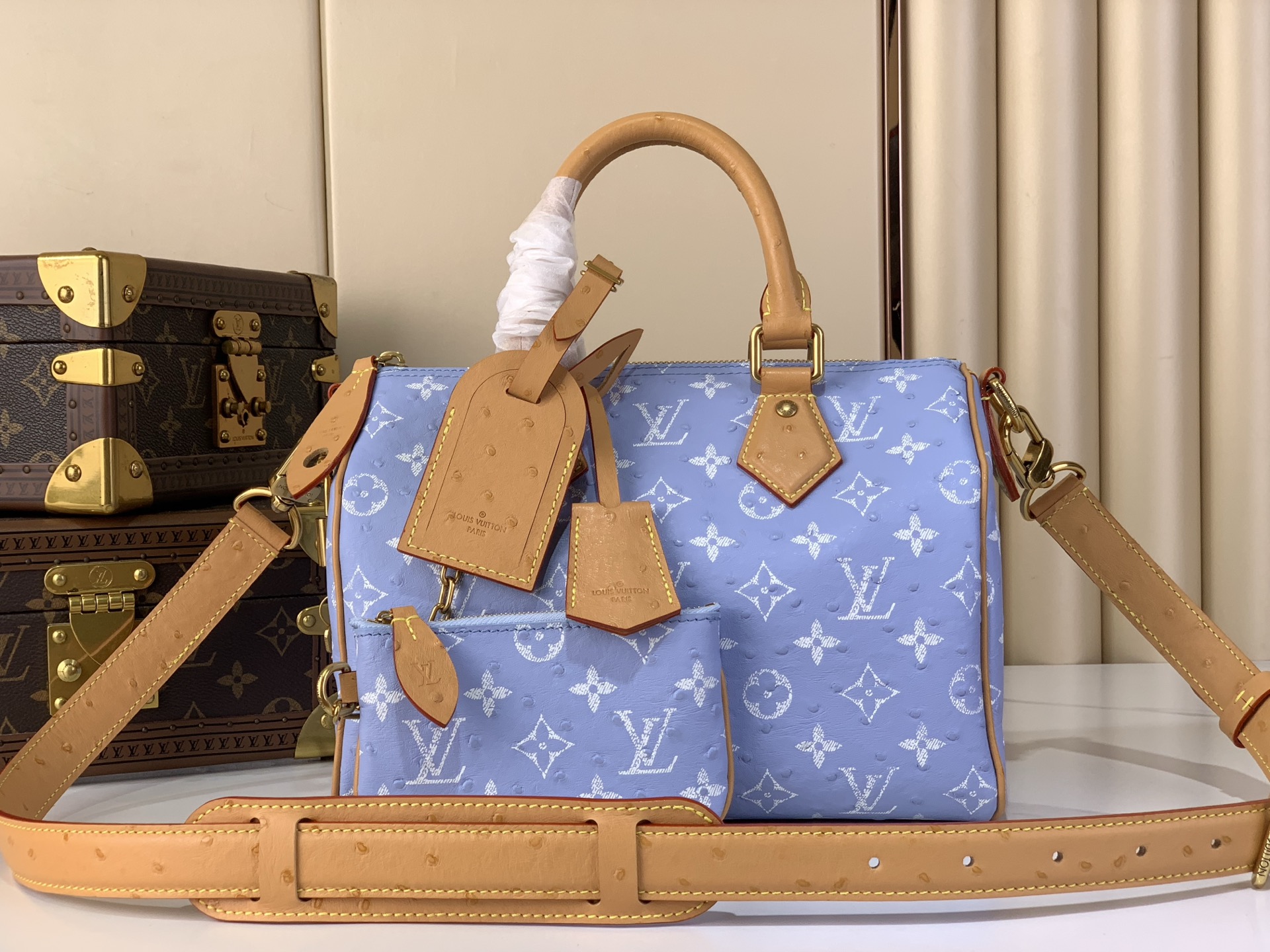 LV Style Beige Leather Top Handle Bag Lookbook Reference image 1