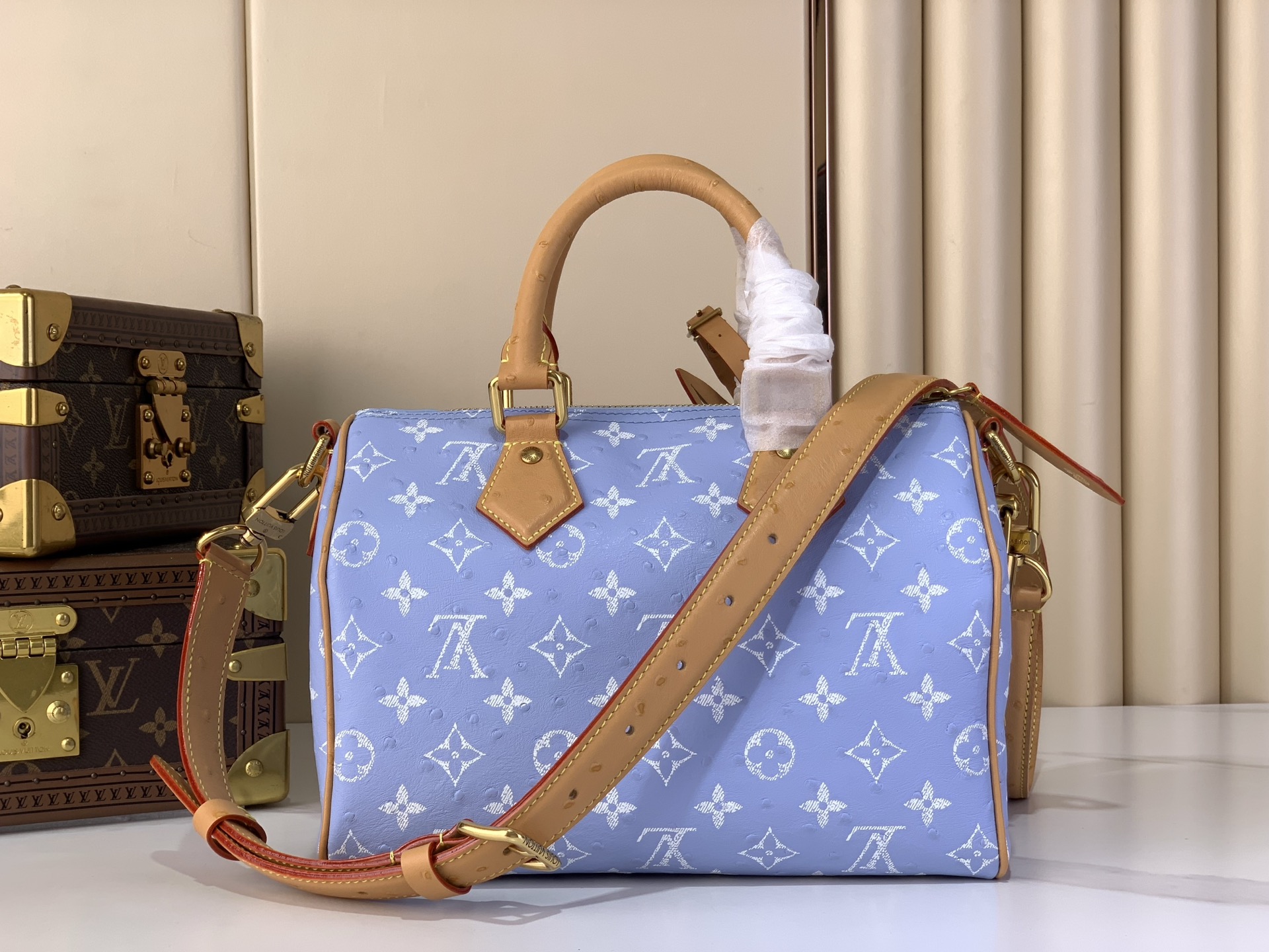 LV Style Beige Leather Top Handle Bag Lookbook Reference image 2