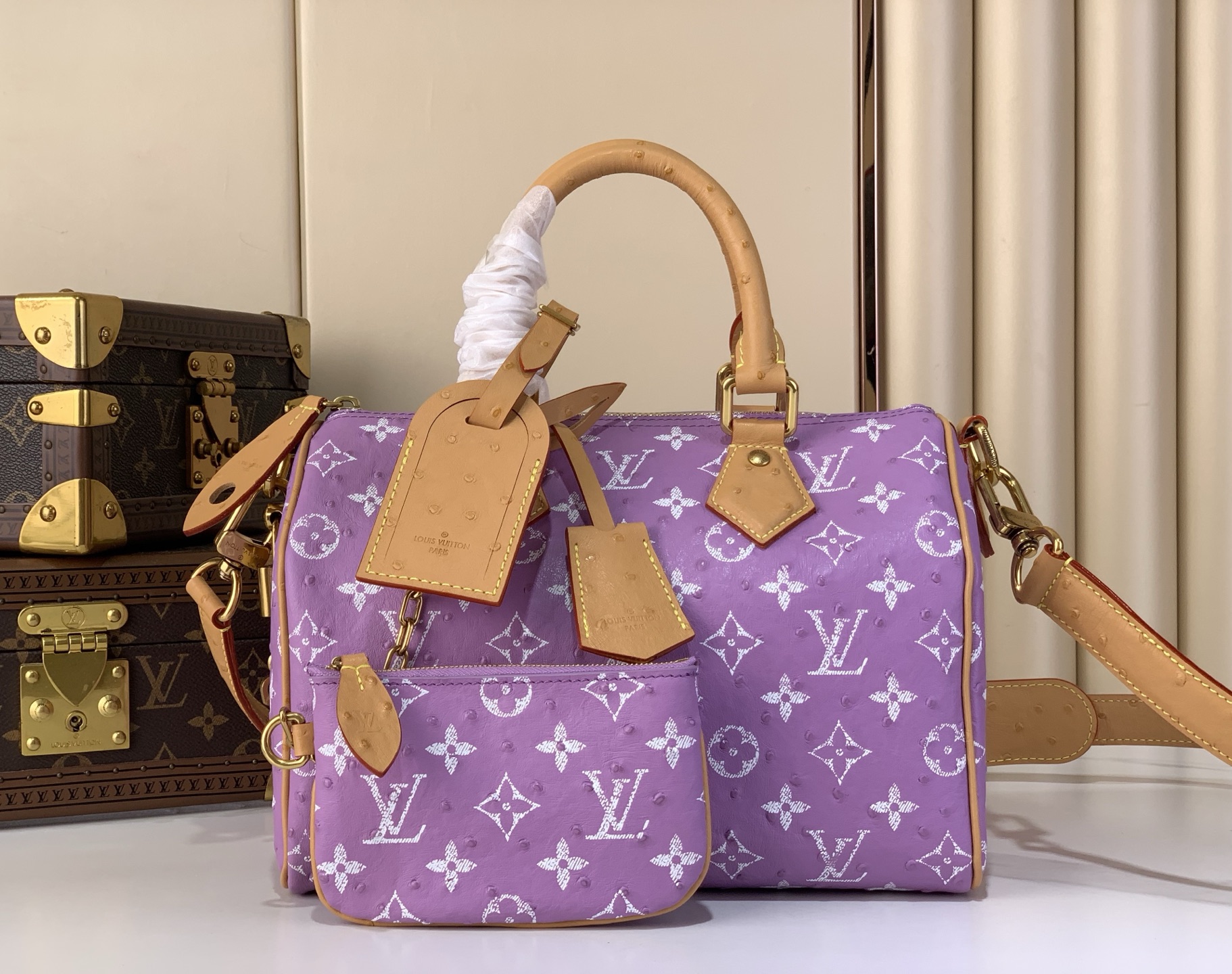 LV Style Beige Leather Top Handle Bag Lookbook Reference image 1