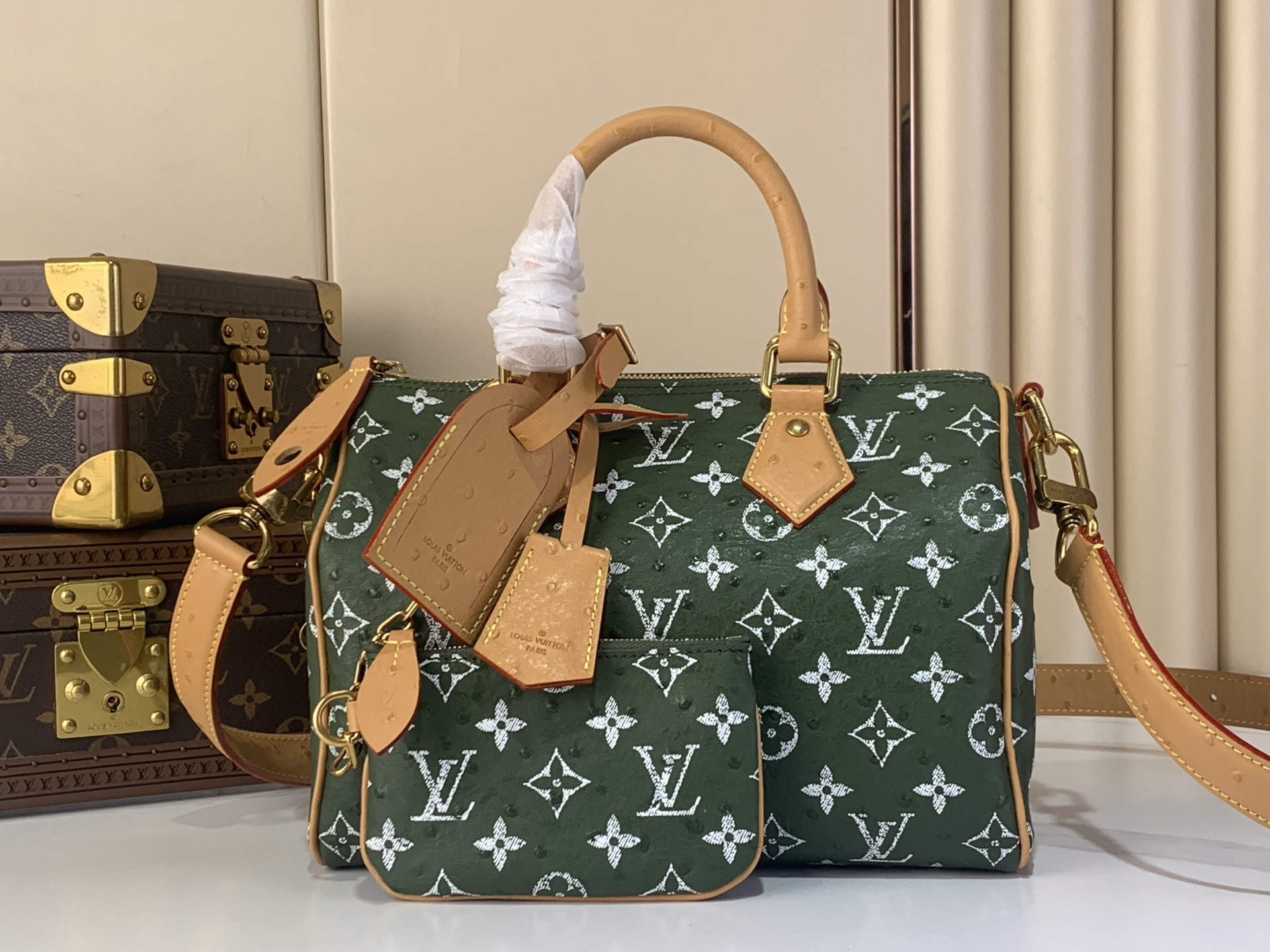 LV Style Beige Leather Top Handle Bag Lookbook Reference image 1