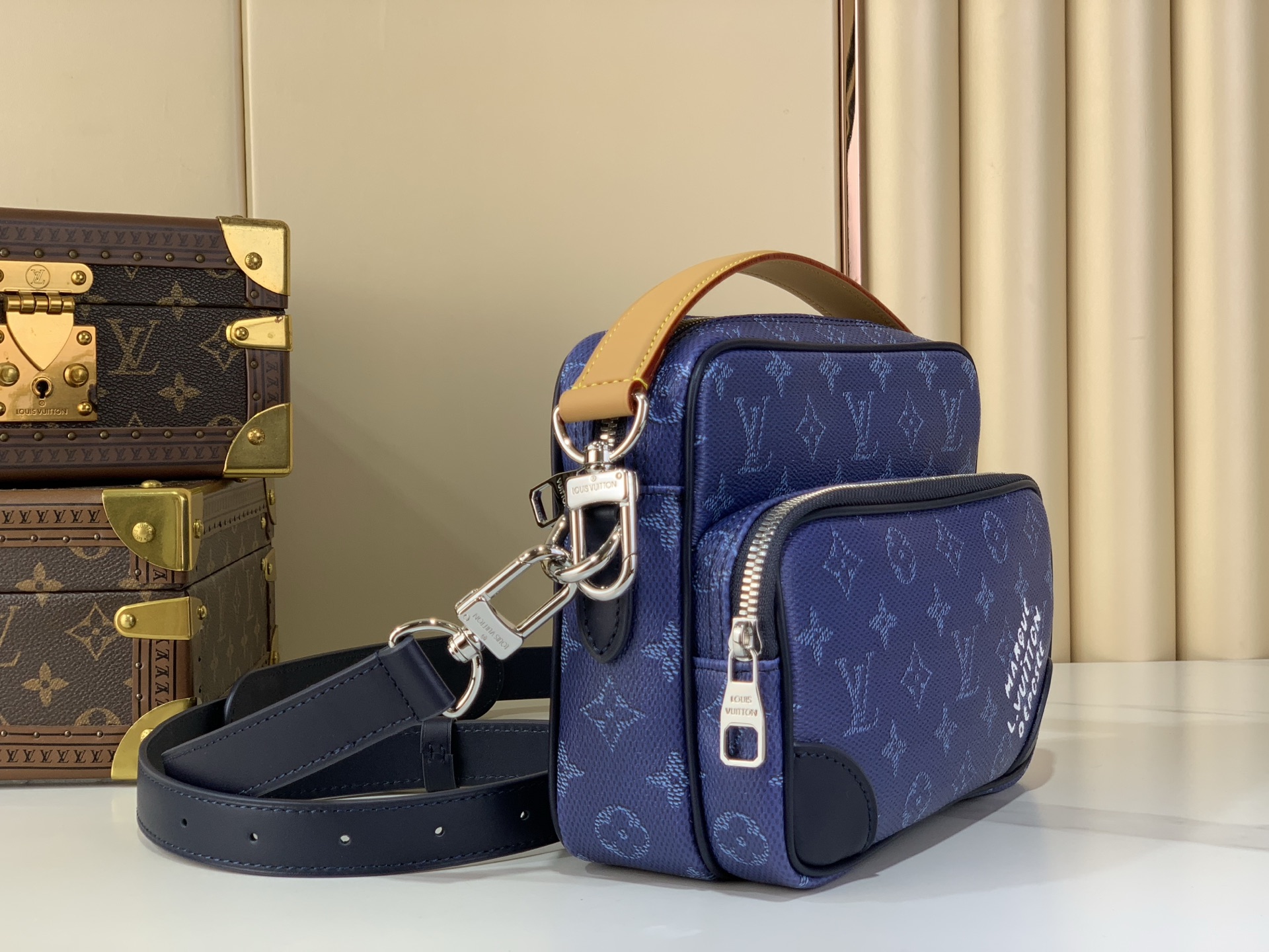 LV Style Beige Leather Top Handle Bag Lookbook Reference image 2