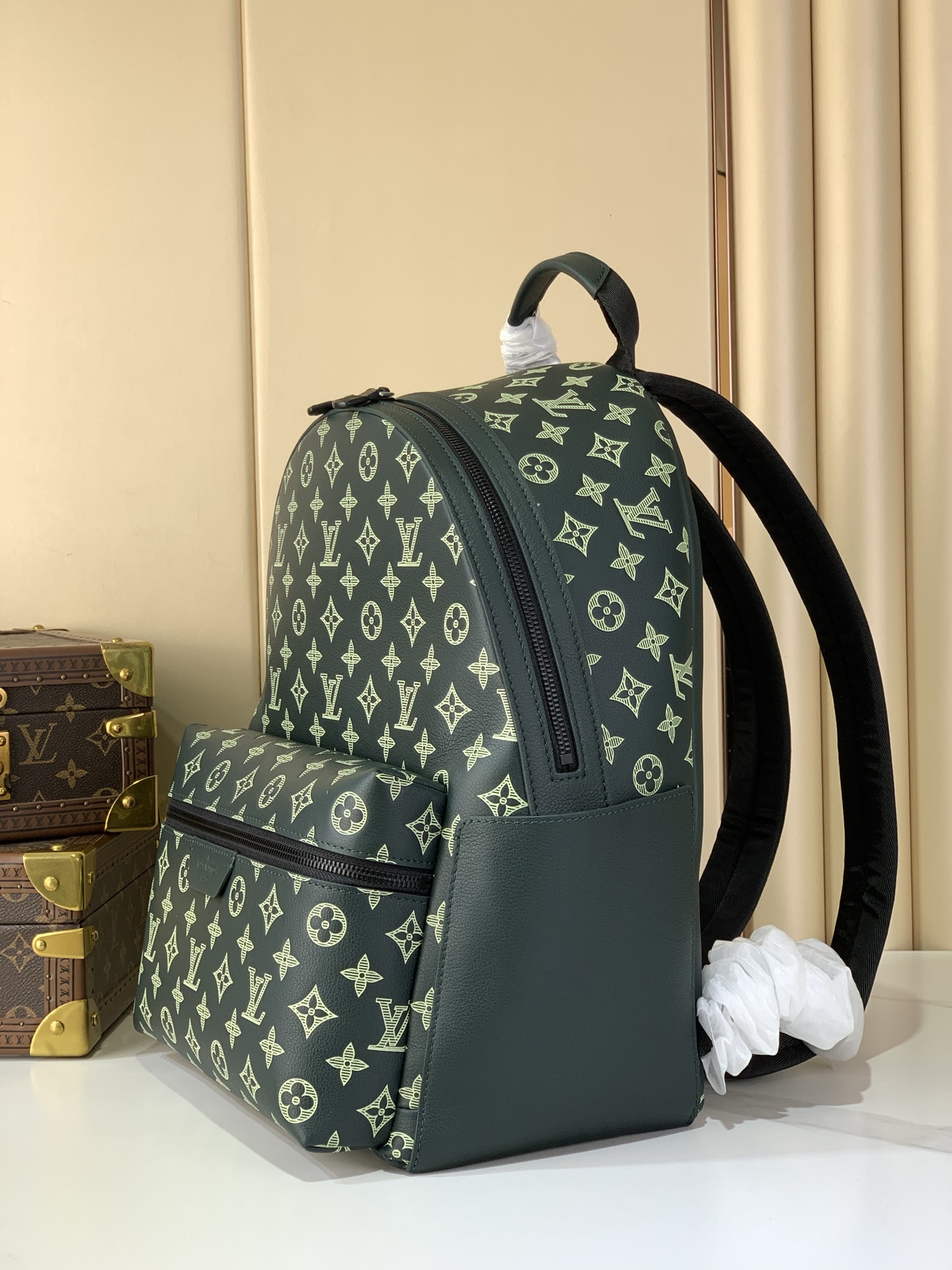 LV Style Beige Leather Backpack Lookbook Reference image 2