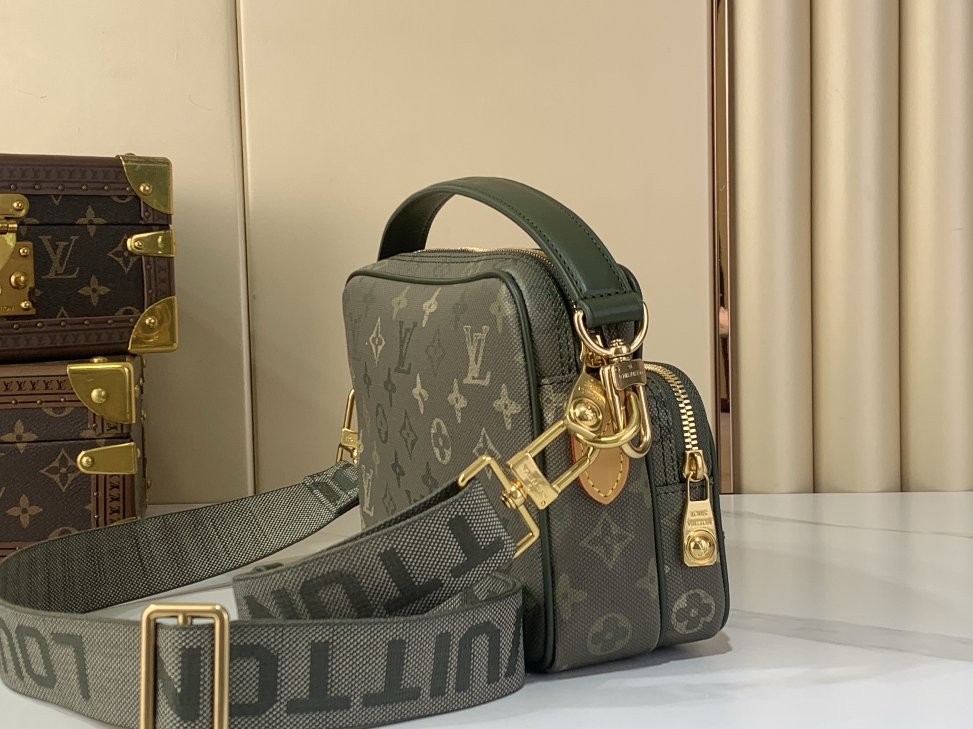 LV Style Beige Leather Top Handle Bag Lookbook Reference image 2