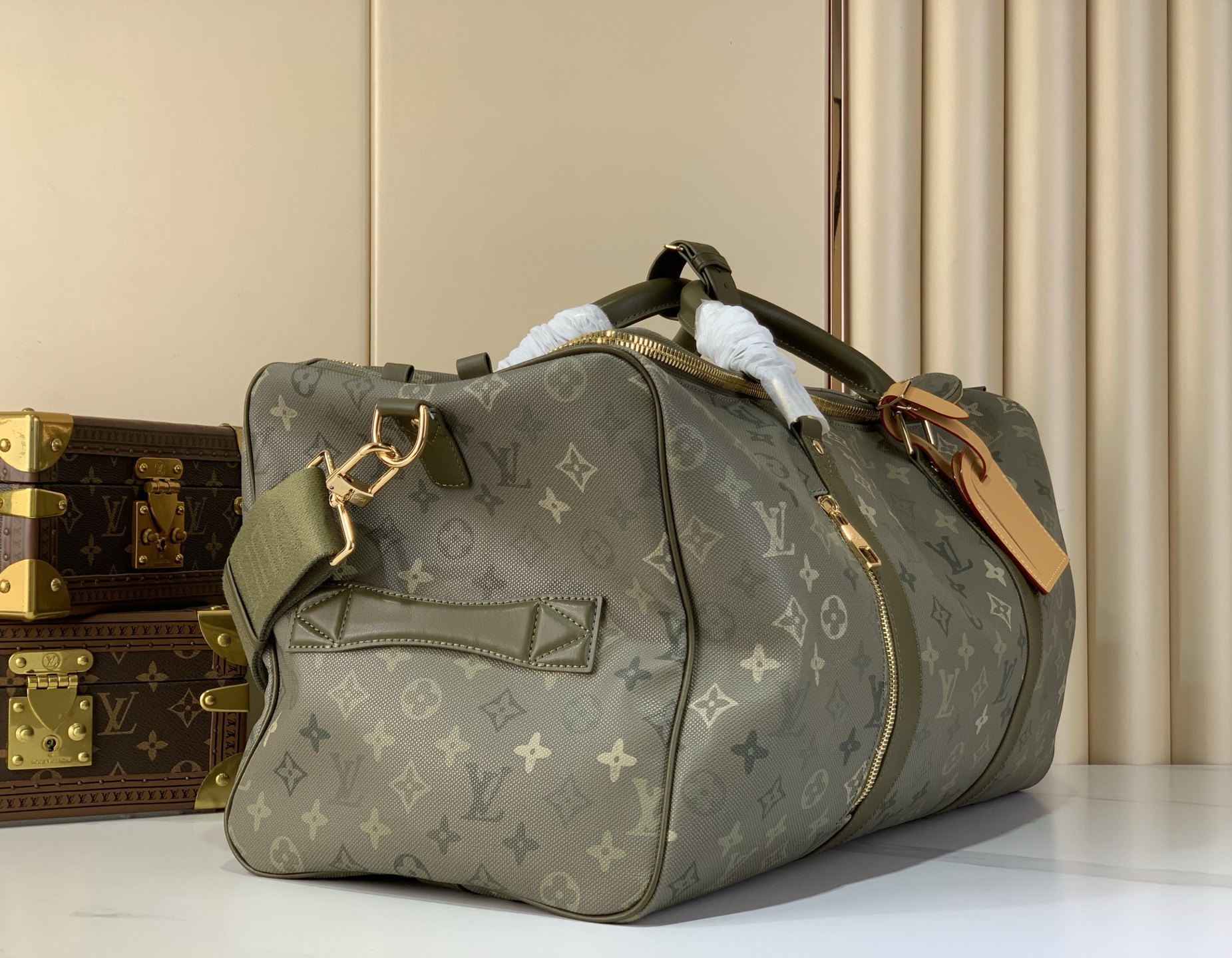 Дорожная сумка Louis Vuitton Keepall 50, Зеленый камуфляж