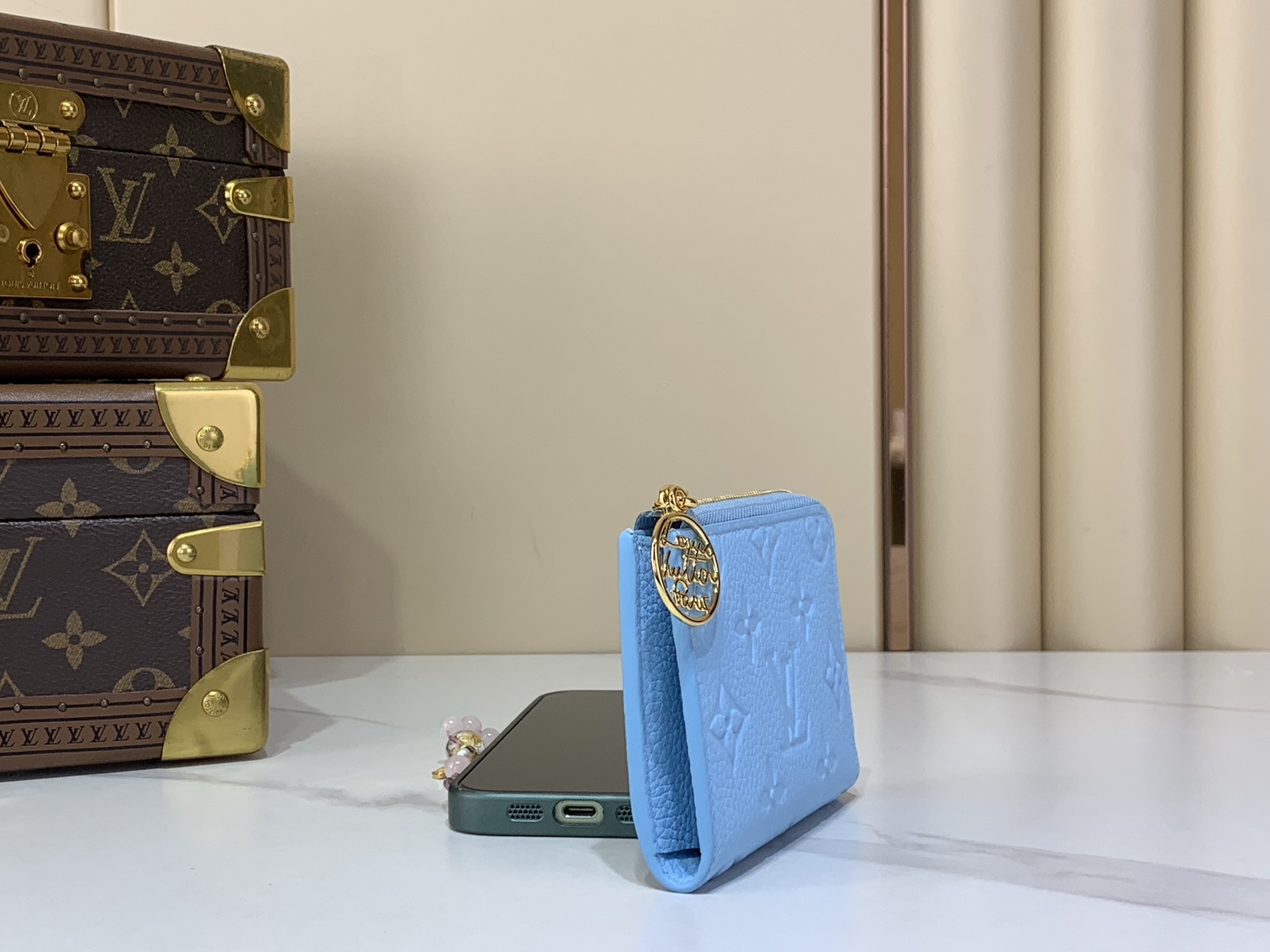 Louis Vuitton Noa Compact Light Blue Monogram Empreinte Compact everyday