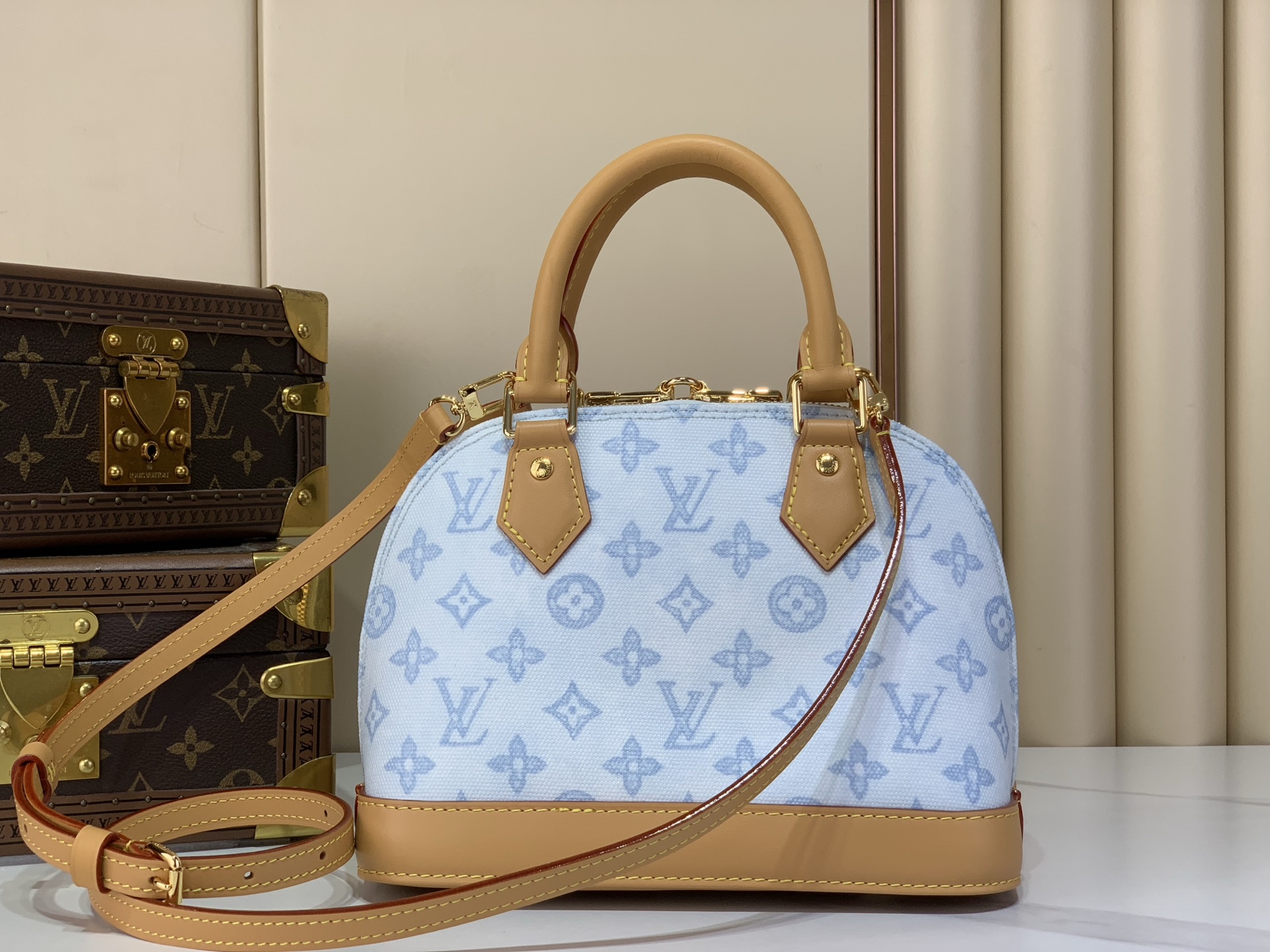Louis Vuitton Alma BB Blue Monogram BB crossbody shoulder
