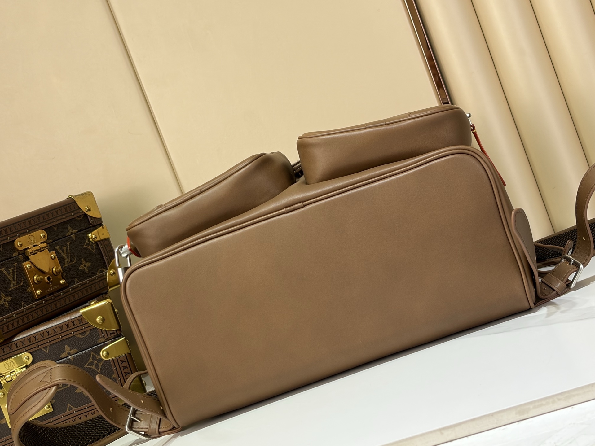 Louis Vuitton Montsouris Cargo Brown leather backpack shoulder