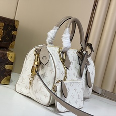 【顶级原单 SPEEDY BANDOULIÈRE 25 手袋】 M2A412 白色/灰色 本款Speedy Band 【顶级原单 SPEEDY BANDOULIÈRE 25 手袋】 M2A412 白色/灰色 本款Speedy Band
