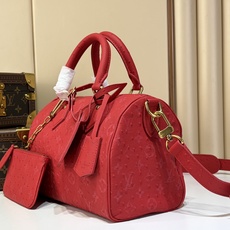 【顶级原单 SPEEDY BANDOULIÈRE 25 手袋 】M24426 玫红色/牛皮压鸵鸟纹 本款 Speedy 【顶级原单 SPEEDY BANDOULIÈRE 25 手袋 】M24426 玫红色/牛皮压鸵鸟纹 本款 Speedy