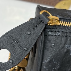 【顶级原单 SPEEDY BANDOULIÈRE 25 手袋 】M24426 黑色/牛皮压鸵鸟纹 本款 Speedy 【顶级原单 SPEEDY BANDOULIÈRE 25 手袋 】M24426 黑色/牛皮压鸵鸟纹 本款 Speedy