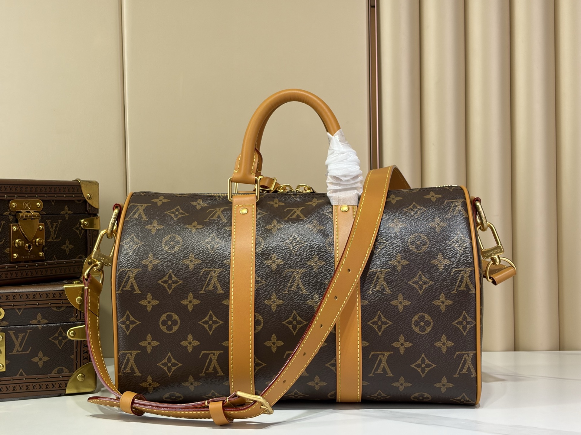 【顶级原单 KEEPALL BANDOULIÈRE 35 手袋】M2A210老花( 复古 PVC) 本款 Keepall 【顶级原单 KEEPALL BANDOULIÈRE 35 手袋】M2A210老花( 复古 PVC) 本款 Keepall