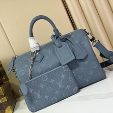 【顶级原单 SPEEDY BANDOULIÈRE 30 手袋 】M24426 蓝灰色/牛皮压鸵鸟纹 本款 Speedy 【顶级原单 SPEEDY BANDOULIÈRE 30 手袋 】M24426 蓝灰色/牛皮压鸵鸟纹 本款 Speedy