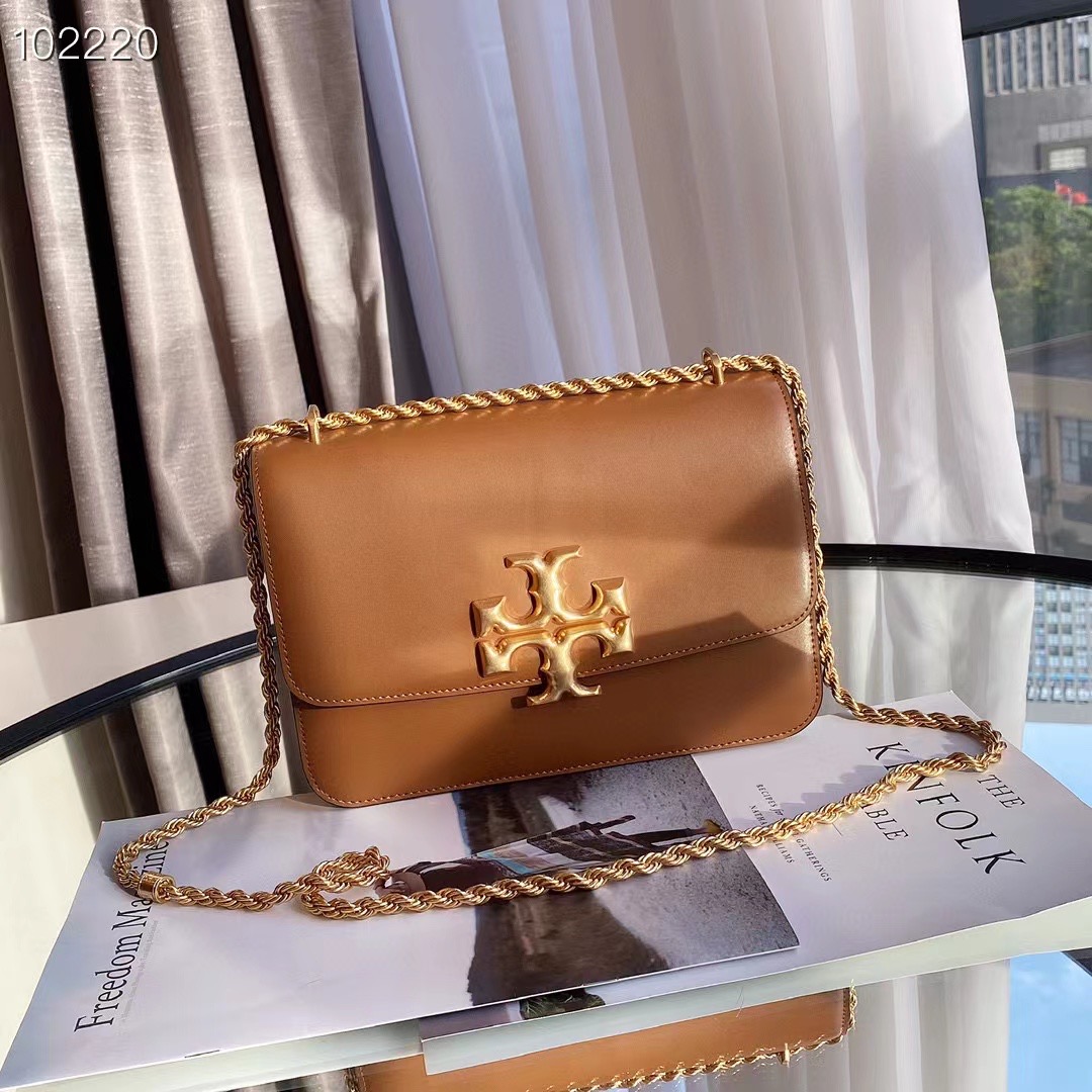 Tory Burch ～TB新款大号豆腐包 四个颜色 黑色、酒红色、棕色、米白 链条可以单肩和斜挎两用