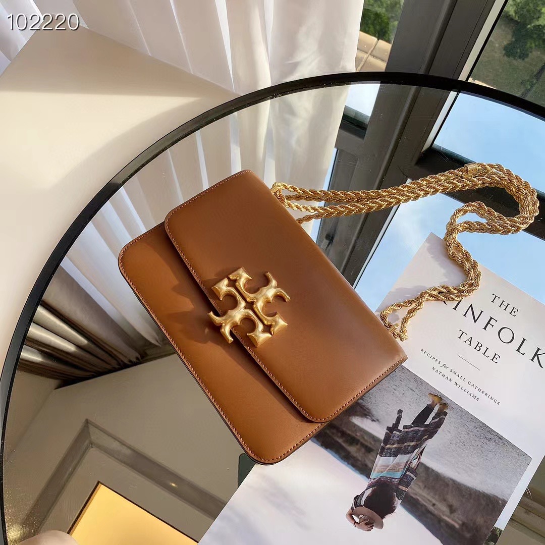 Tory Burch ～TB新款大号豆腐包 四个颜色 黑色、酒红色、棕色、米白 链条可以单肩和斜挎两用