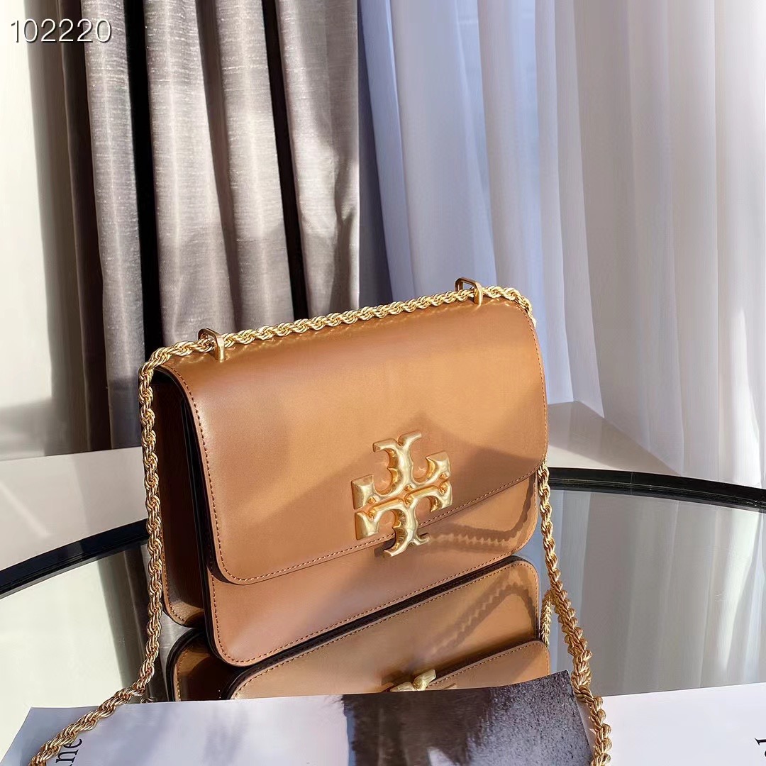 Tory Burch ～TB新款大号豆腐包 四个颜色 黑色、酒红色、棕色、米白 链条可以单肩和斜挎两用