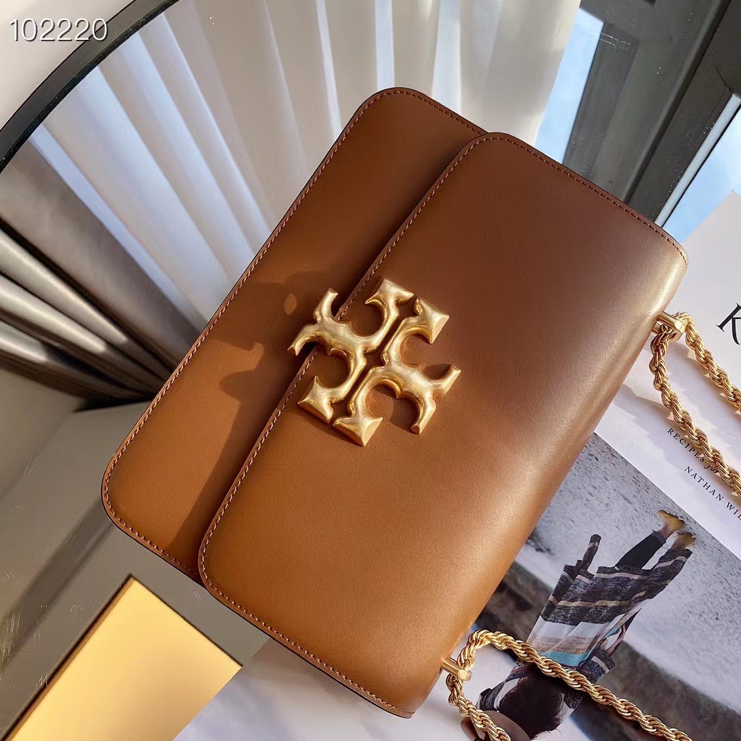 Tory Burch ～TB新款大号豆腐包 四个颜色 黑色、酒红色、棕色、米白 链条可以单肩和斜挎两用